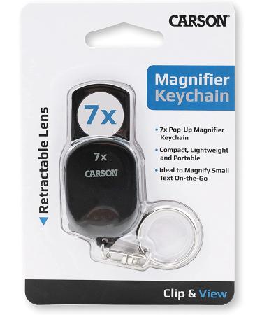 Carson Clip & View Pop-Up Retractable 7X Aspheric Keychain Magnifier (GN-70) - Buy Online on SooperMarket.com