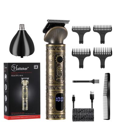 Hatteker Hair Clipper for Men Professional Zero Gapped Hair Beard Trimmer Grooming Kit Nose Trimmer T-Blade Hair Cut Clipper Set for Men