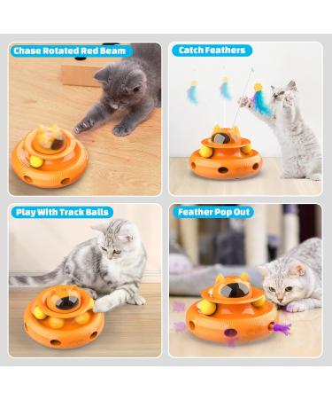 Dreamon 4-in-1 Interactive Electric Cat Toy - Self-Entertainment Cat Intelligence Toy with 5 Spring Replacements & USB | Best for International Shipping - Buy Online on SooperMarket.com