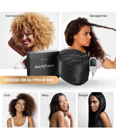 Home Use Hair Steamer for Natural Hair - 10-Level Heat Cap for Deep Conditioning | 3 Timer Settings - Ideal for Black Women, Deep Conditioner & Hot Oil Treatment - Buy Online on SooperMarket.com