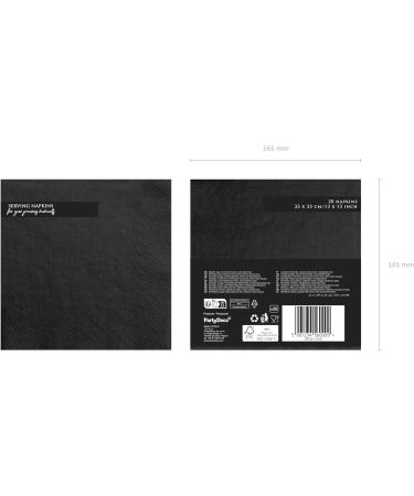 PartyDeco Black 3-Ply Napkins 33x33cm - 20 Pcs/Pack | Premium Quality for Elegant Events - Buy Online on SooperMarket.com