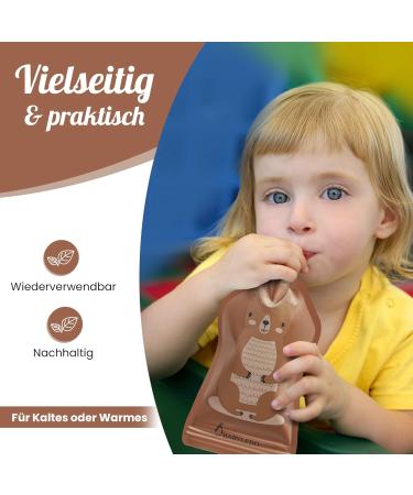 Buy Babyledo Reusable Squeezing Bags for Babies & Children - 6-Pack 150ml BPA-Free Double Zip Closure Freezer & Dishwasher Safe - Buy Online on SooperMarket.com