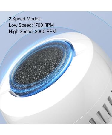 Electric Foot Callus Remover with 2 Grinding Heads Hard Skin Removal Foot Grinder Foot Care Tool 2 Speed Rechargeable - Buy Online on SooperMarket.com