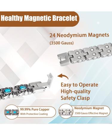 EnerCoppeX Magnetic Bracelets for Women Stainless Steel Bracelet with Effective Healing Magnets Adjustable Jewelry Gift (STB-2318) - Buy Online on SooperMarket.com