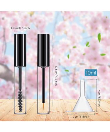 12-Piece 10ml Empty Mascara & Eyeliner Tubes Set with 4 Cream & Liquid Containers - DIY Eyelash Serum Kit - Buy Online on SooperMarket.com