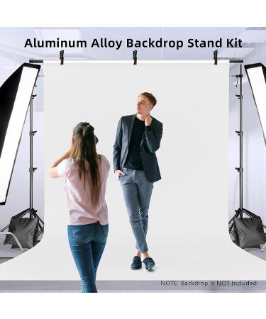 8.5x10ft Adjustable Backdrop Stand Kit with Spring Clamps - Perfect for Parties, Photography, and Video - Buy Online on SooperMarket.com