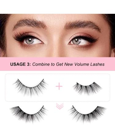 Glowingwin Half Lashes: Cat Eye False Eyelashes, Natural Look, 10 Pairs Corner Lashes, Handmade Reusable Mink Fluffy Lashes - Clear Band Half Lashes-09 - Buy Online on SooperMarket.com