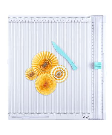 Ecraft Paper Trimmer Scoring Board: 12 x12 inch Craft Paper Cutter - Folding & Scorer for Cover of Book & Gift Box and Photo etc White
