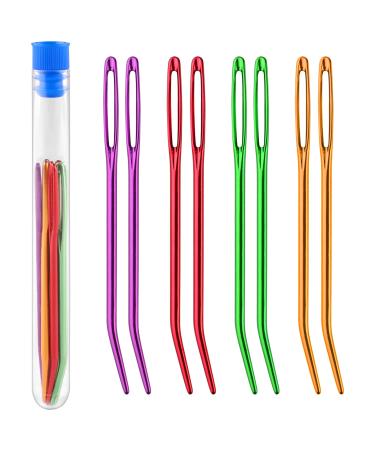 Jumbo Bent Tapestry Needle 8PCS Large Eyes Blunt Yarn Needles Knitting Darning Needles Sewing Needles Weaving Needles for Beading Quilting Crochet (Color Random)