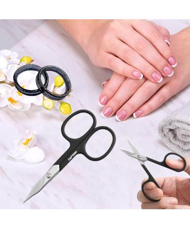 AFTREN Curved Nail Scissors Cuticle Scissors Nails Toenails Brand Quality Extra Fine Sharp for Women Men 4 inch Black - Buy Online on SooperMarket.com