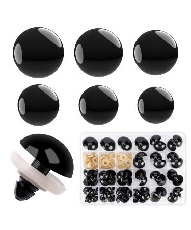 16 30 mm Large Black Safety Eyes for Amigurumi Crochet Crafts Dolls Making Stuffed Animals and Teddy Bear