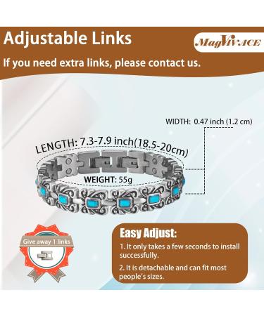 EnerCoppeX Magnetic Bracelets for Women Stainless Steel Bracelet with Effective Healing Magnets Adjustable Jewelry Gift (STB-2318) - Buy Online on SooperMarket.com