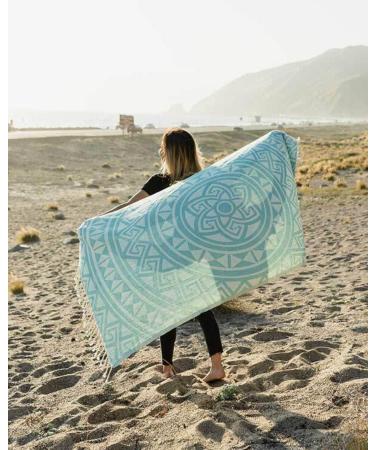 Sand Cloud Large Turkish Beach Towel - Sand Free - 100% Organic Turkish Cotton Yarn - Quick Dry Towel for Beach  Picnic Blanket or Throw - As Seen on Shark Tank - Mandala (Mint) Mandala (Mint) Regular - Buy Online on SooperMarket.com