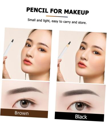 BELLIFFY 4pcs Four Forked Eyebrow Pencil Cosmetic Women Eyebrow Pencils Eyebrow Pencil Brown Make up Kit Abs - Buy Online on SooperMarket.com