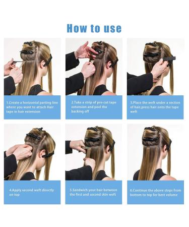Kalolary 120 Pieces Hair Extension Replacement Tapes - High Adhesive Power Dark Blue Tape for Tape-In Hair Extensions - Buy Online on SooperMarket.com