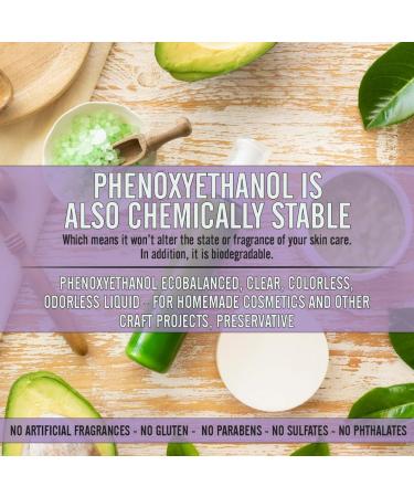 PHENOXYETHANOL EcoBalanced Preservative - Clear Odorless Liquid for Homemade Cosmetics & Crafts - 4.23 Oz - International Shipping Available - Buy Online on SooperMarket.com