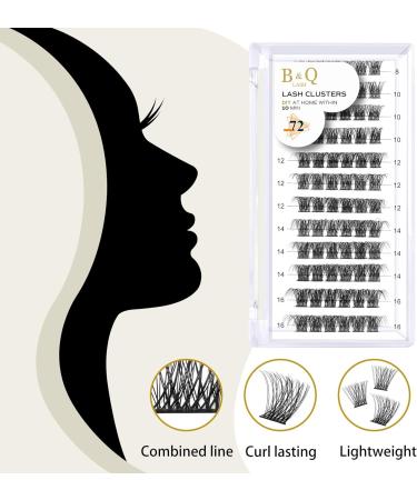 D-14 mm B 47 Cluster Lashes - 72 Clusters | Natural DIY Soft Fluffy Eyelash Extensions - Buy Online on SooperMarket.com