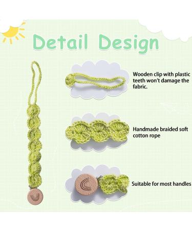 Macrame Boho Wooden Pacifier Clip | Natural Handmade Braided Cotton | Unisex Baby Shower Gift - Symbolife - Buy Online on SooperMarket.com
