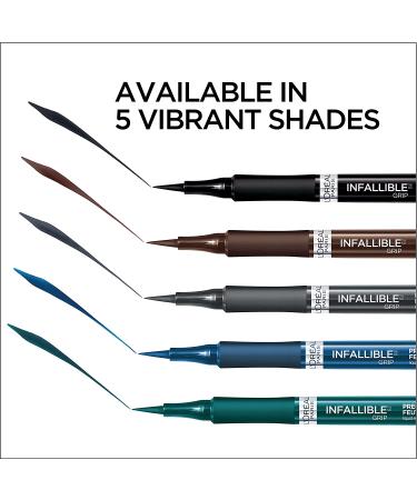 L'Oreal Paris Infallible Grip Precision Felt Eyeliner- Smudge Resistant, Long Lasting Waterproof Eyeliner in Grey - 0.03 fl oz (Pack of 1) - Buy Online on SooperMarket.com