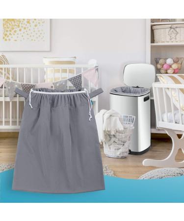 Teamoy 2 Pack Pail Liner for Cloth Diapers Reusable Diaper Pail Bag with Elastic Band and Drawstring Fits for 13.2 Gallon Trash Can and Diaper Pails Gray Gray+Gray - Buy Online on SooperMarket.com