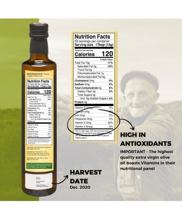 Papa Vince Olive Oil Extra Virgin - High Polyphenol, Unrefined, Sicilian Olive Oil from Italy - Keto & Paleo Friendly - Buy Online on SooperMarket.com