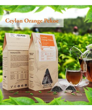 Ceylon Orange Pekoe Black Tea - 15 Pyramid Tea bags (Pack of 3 - Total 45 bags) - Buy Online on SooperMarket.com