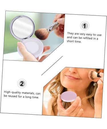 BELLIFFY 2pcs Dispensing Empty Toner Makeup Jar Refillable Loose Powder Holder Powder Puff Glass - Buy Online on SooperMarket.com