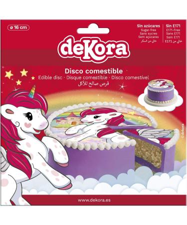 Dekora - Edible Paper Unicorn Cake Topper - 16 cm Unicorn 16 cm - Buy Online on SooperMarket.com