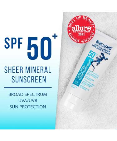 BLUE LIZARD Sheer Mineral Sunscreen SPF 50 Duo Pack for Face & Body Non-Greasy Sunscreen Lotion 2 Count 89ml Tube 48g Tube - Buy Online on SooperMarket.com