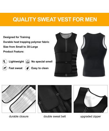 Kumayes Men's Sauna Sweat Vest - Neoprene Fitness Corset & Shapewear | XXL Black for Weight Loss & Belly Slimming - Buy Online on SooperMarket.com