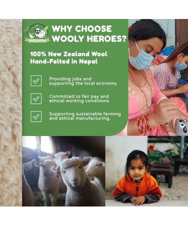 Wooly Heroes Dryer Balls - 100% Organic Wool - Eco-Friendly & Sustainable - Dry 1,000 Loads (Baby Cow & Friends) - Buy Online on SooperMarket.com