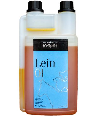 Kr p l Premium linseed oil for animals - 1000ml high -quality oil for horses dog cat - omega 3 - dietary supplement made of cold -pressed flax seeds - Made in Austria
