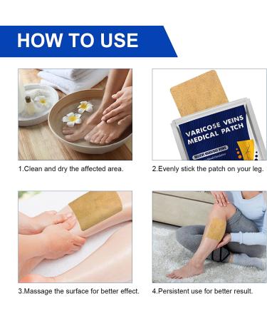 EFINITYER Varicose Veins Treatment Patch - Promotes Metabolism, Improves Blood Circulation, Relieves Heavy Tired Legs - Yellow (12 Pcs) - Buy Online on SooperMarket.com