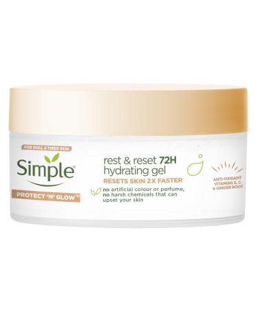 Simple Protect 'N' Glow Rest and Reset 72h Hydrating Gel cruelty-free vegan moisturiser to enhance glowing skin 50 ml 50 ml (Pack of 1) Hydrating Gel