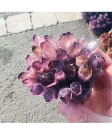 Natural Crystal Cluster Amethyst Specimen Purple Reiki Stone Raw Crystal Home Decor Decoration Gift 300-400g - Buy Online on SooperMarket.com