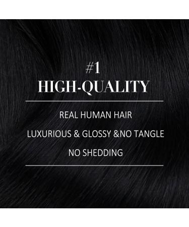 Youngsee Real Hair Clip In Extensions - 35cm Black 120g Remy Human Hair 7PCS - Buy Online on SooperMarket.com