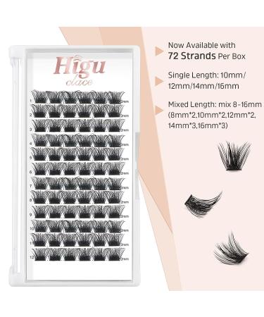 72 Pcs Mixed Length C Curl DIY Eyelash Extension Cluster Lashes - Volume Style D 8-16 - Buy Online on SooperMarket.com