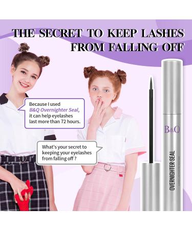 B&Qaugen 10ML Lash Sealer - Waterproof Overnight Sealant for Cluster Lashes & Eyelash Extensions | Long Lasting Black Lash Bond - Buy Online on SooperMarket.com