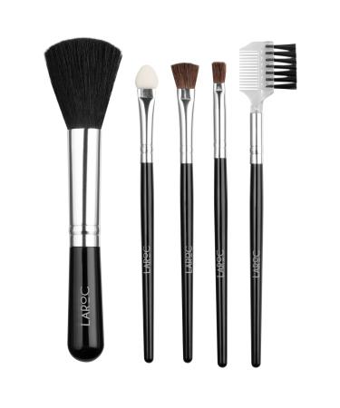 Make Up Brush Set LaRoc 5pc - Complete Compact Set - Eyeshadow Brush & Sponge Powder/Blusher Brush Eyebrow Brush & More - Professional Synthetic Makeup Brushes Set