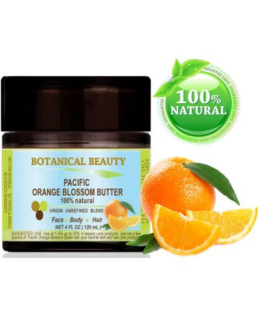 Natural Pacific Orange Blossom Butter 4 fl. oz. 120 ml for Skin Hair Lip and Nail Care by Botanical Beauty