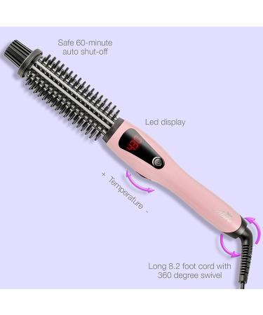 Heated Styling/Curling Iron Brush | 3-in-1 Ceramic Ionic Hair Curler/Straightener | Anti-Scald Bristles | Free Travel Pouch | Electric Curl Wand - Buy Online on SooperMarket.com