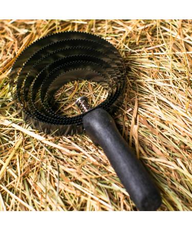 Spring Curry Comb 6 Ply for Horses - Metal Curry Comb for Cleaning Coarse Dirt - Spiral Curry Comb Ideal for Changing Hair Removal (Feather Curry Comb)
