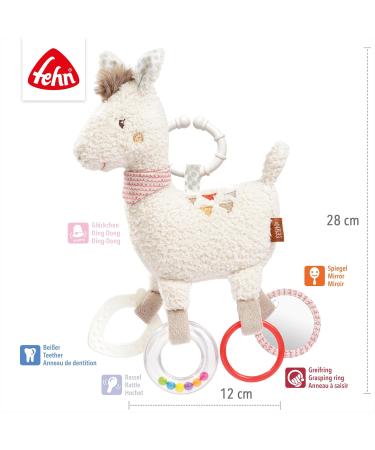 Fehn Activity Toy Lama - Motoric Baby Toy with Fastening Ring | Gripping Elements for Infants & Toddlers | Cuddly Animal Toy for 0+ Months - Buy Online on SooperMarket.com