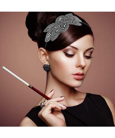WLLHYF 1920s Black Crystal Rhinestone Headband for Women - Vintage Flapper Hair Accessory for Girls Costume Party - Grey - Buy Online on SooperMarket.com