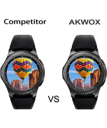 4-Pack Gear S3 Tempered Glass Screen Protector - Akwox Clear Protective Film for Samsung Gear S3 Frontier/Classic 1.3 Inch Smart Watch - Buy Online on SooperMarket.com