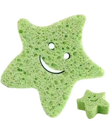 Toseky Kids Bath Sponge | Soft Baby Body Wash Scrubber Wood Pulp Sponge | Shower Sponge Dead Skin Remover Cute Shower Brush Bath Supplies for Toddler Kids Baby Green - Buy Online on SooperMarket.com