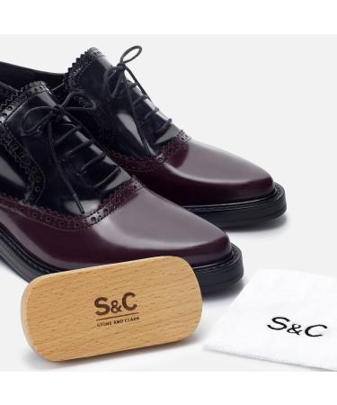 Stone and Clark Horse Hair Shoe Brush - Premium Leather Polish Brush with 100% Horse Hair Bristles - Concaved Beech Wood Handle - Travel Set - Buy Online on SooperMarket.com