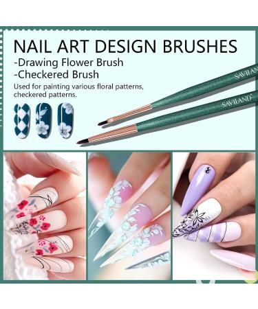 Saviland 12pcs Nail Art Brushes Set for Nail Salon - Design Pen, Painting Tools, Extension Gel Brush, UV Gel Brush, Liner Brush - Buy Online on SooperMarket.com