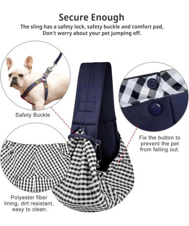 CUBY Reversible Puppy Dog Sling Carrier for Small Medium Dogs - Dark Blue01 - Buy Online on SooperMarket.com