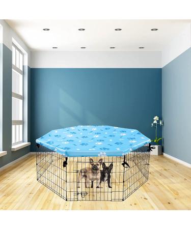 KOOLTAIL 24 Dog Playpen Cover - Indoor/Outdoor Sun/Rain Proof Kennel Shade | Blue | 8 Panels - Buy Online on SooperMarket.com